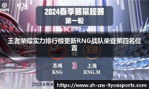 王者荣耀实力排行榜更新RNG战队荣登第四名位置